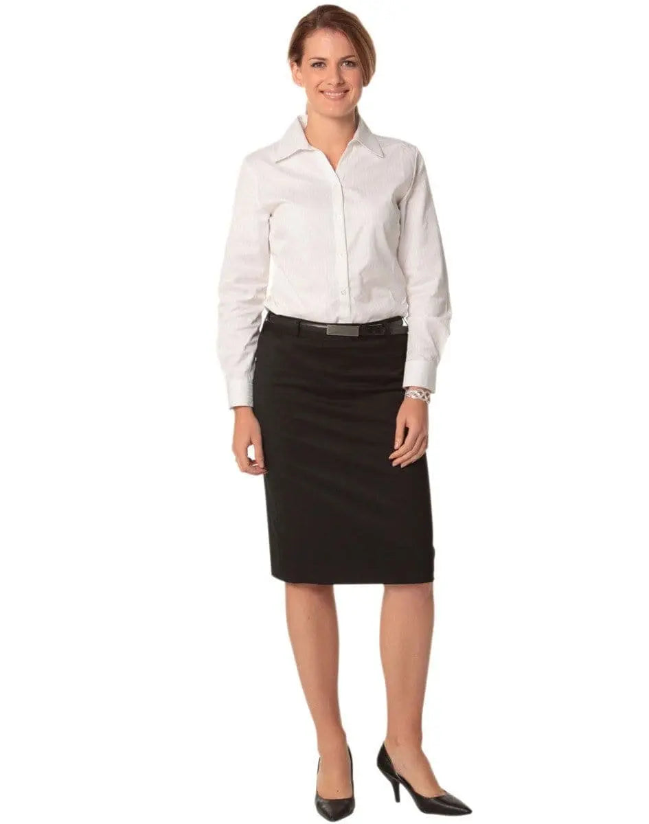 BENCHMARK Women's Poly/Viscose Stretch Mid Length Lined Pencil Skirt M9471 Corporate Wear Benchmark